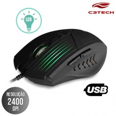 Mouse USB 2400Dpi MG-10BK C3 Tech - Preto